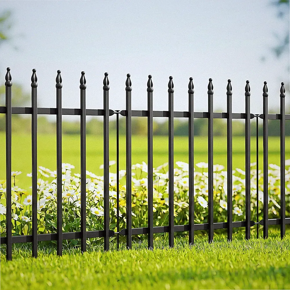 24" H X 24" W Decorative Metal Garden Fence, 5 Panels, 10 Ft | Rust-Resistant Co