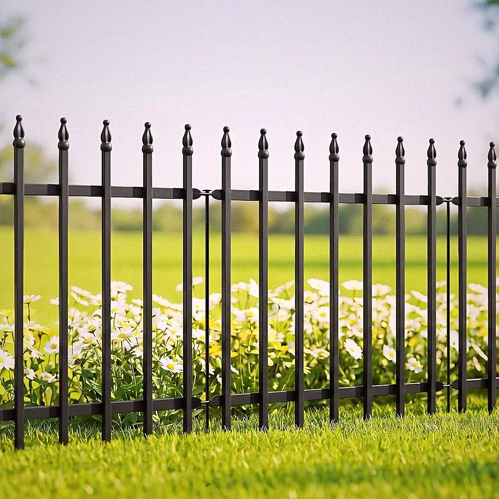 24" H X 24" W Decorative Metal Garden Fence, 5 Panels, 10 Ft | Rust-Resistant Co