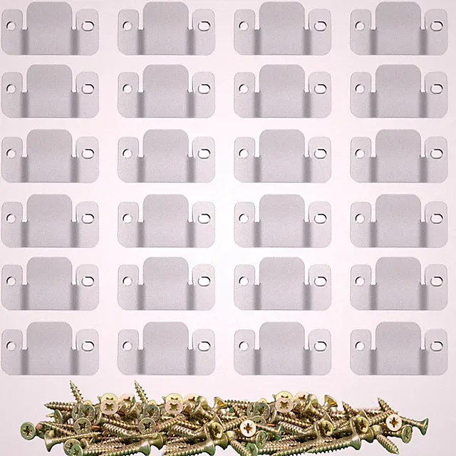 24 PCS Sectional Couch Connectors Metal Clips Interlocking With 56 Screws