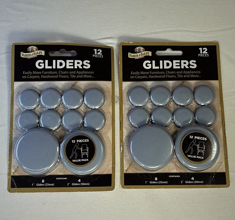 (24-Pk) Reusable Protective Gliders PARKER & BAILEY Furniture Cabinet Appliances