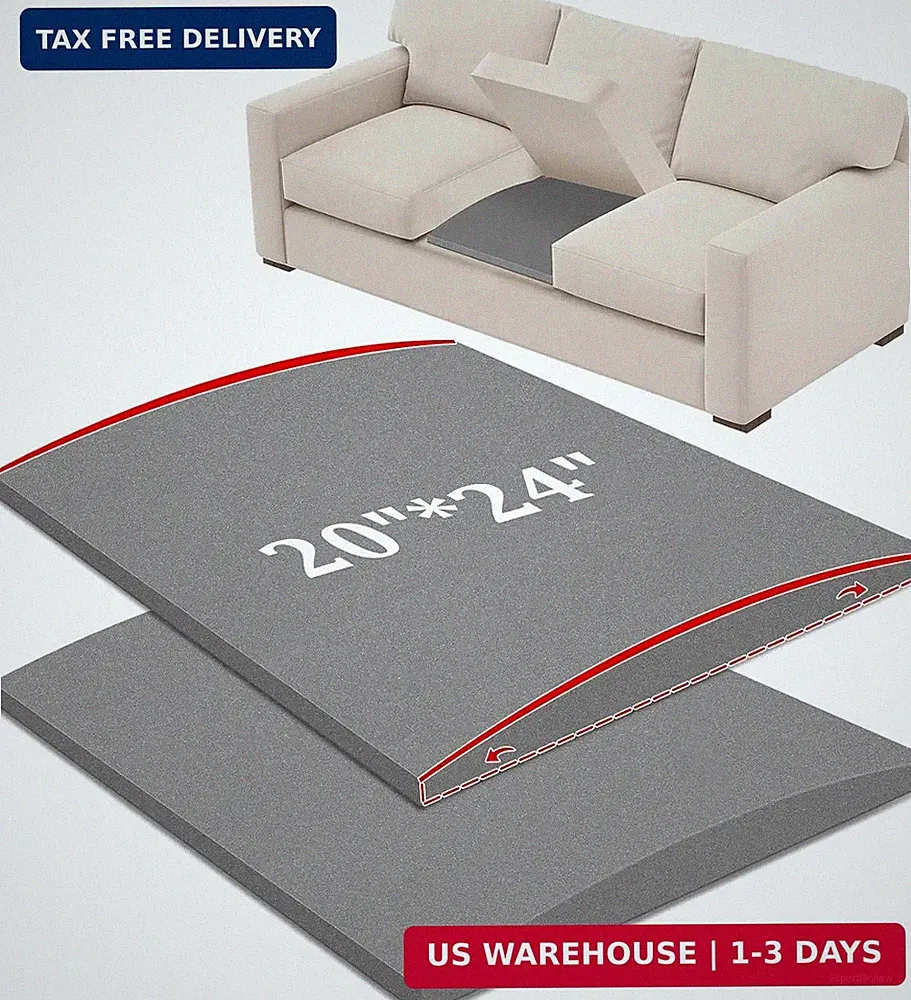 24" x 20" Couch Cushion Support for Sagging Sofa Cushion | 45D High Density Curv