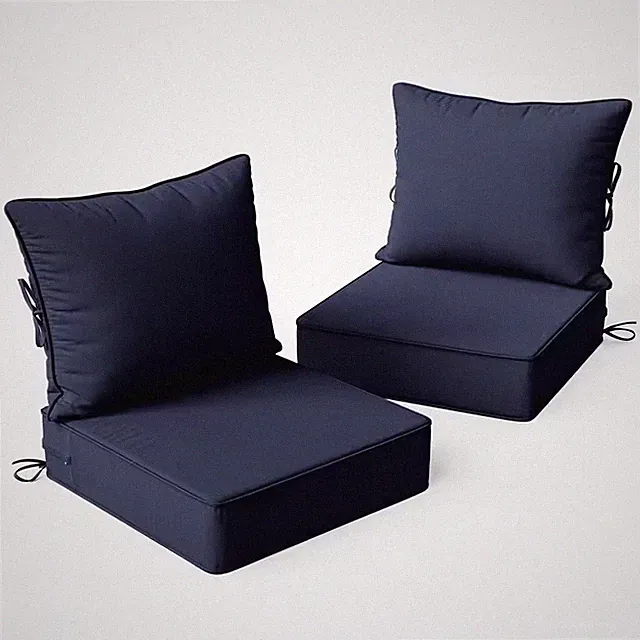 24 X 24 X 6.5 In. Outdoor Waterproof Deep Seat Cushion with Removable Cover for
