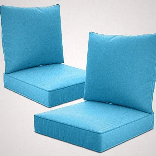 24" x 24" x 6" Outdoor Deep Seat Cushions Set - 24" x 24" x 6"-2 Set Lake Blue