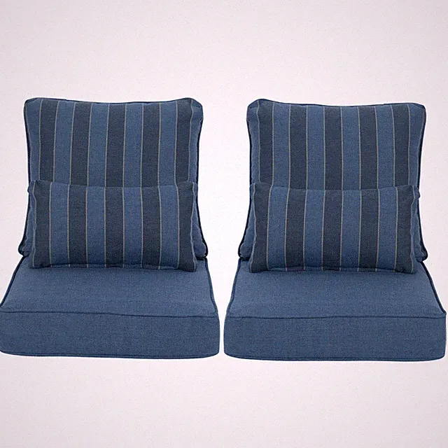 24''x24''x5'' Patio Deep Chair Cushion Set with 2 Pillows Seat Cushions Set of 2