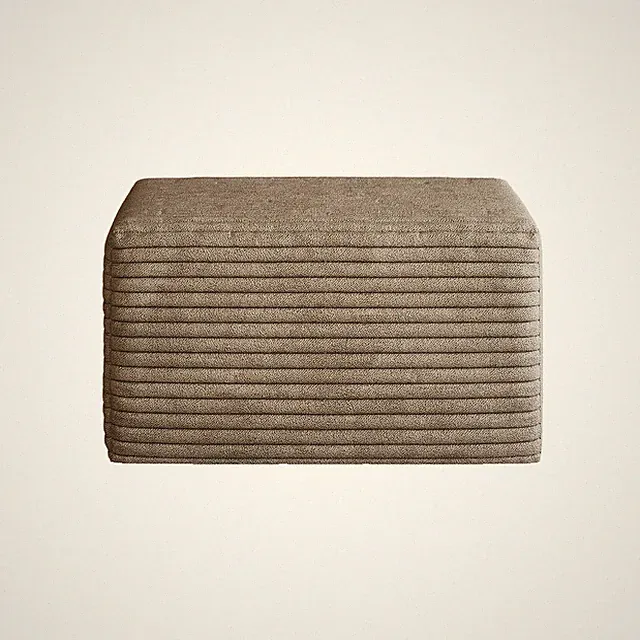 25.6" Corduroy Ottoman Footrest Plush Memory Foam Sofa in a Box No Assembly