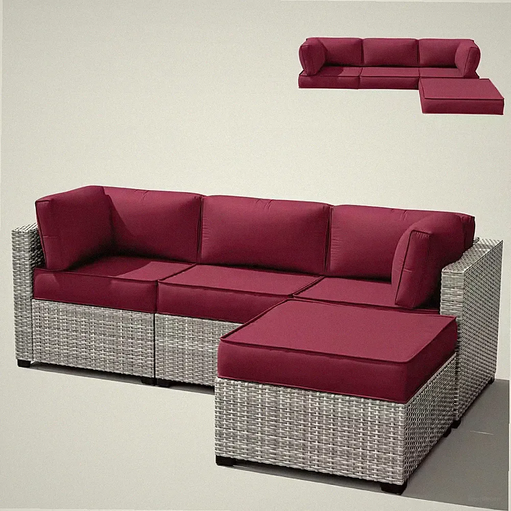 25.6 In. X 25.6 In. X 4 In. (9-Piece) Deep Seating Outdoor Sectional Replacement