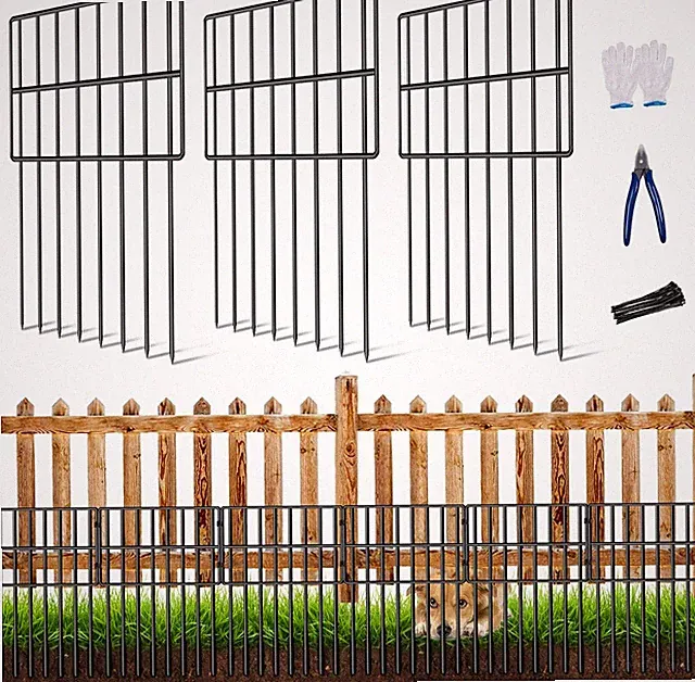 25 Pack Decorative Garden Fence, 17In High, Rustproof Metal Barrier for Pets