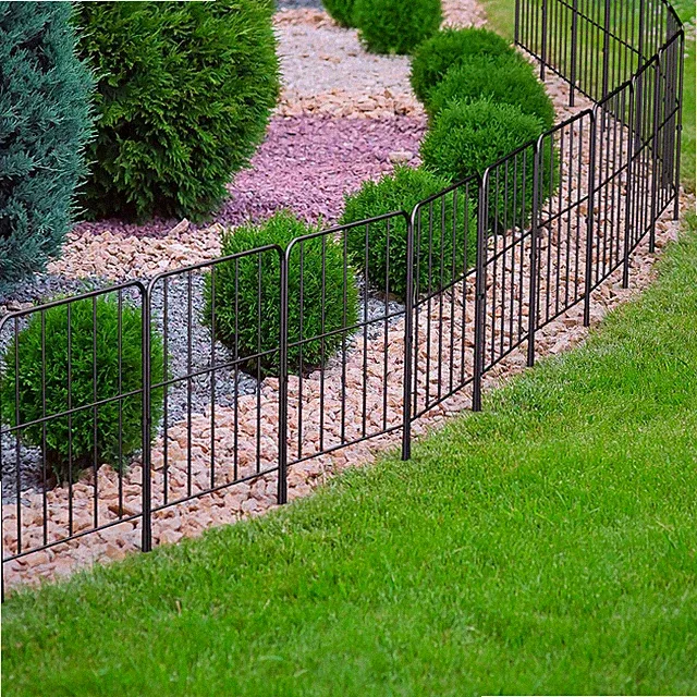 25 Pack Garden Fence No Dig Fencing Metal Wire Panel Border Animal Barrier,27FT