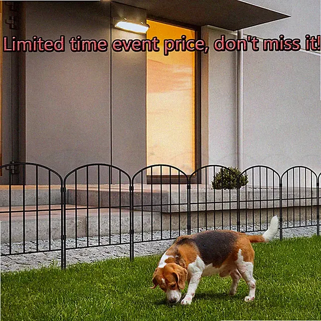 25 Panels Garden Fence Metal Rustproof Folding Fence Border Animal Barrier Decor