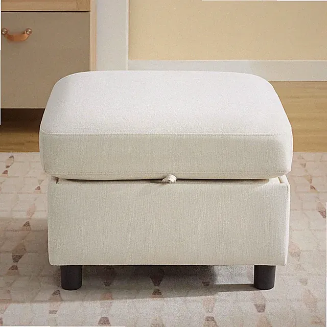 25" Square Storage Ottoman for Modular Sectional Sofa, Convertible Couch