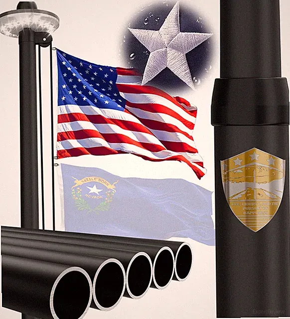 25FT Heavy Duty Aluminum Flag Pole Kit, 2.7" Commercial Diameter, 100MPH Wind Ra