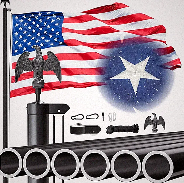25FT Heavy Duty Flag Pole,12 Gauge Extra Thick Aluminum Flagpole Kit, Residentia