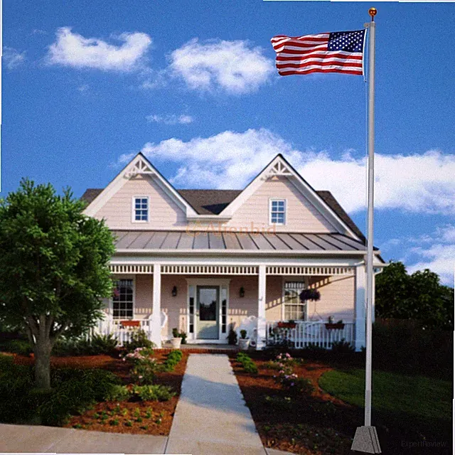 25FT Sectional Aluminum Flagpole + 1 US American Flag Pole Kit