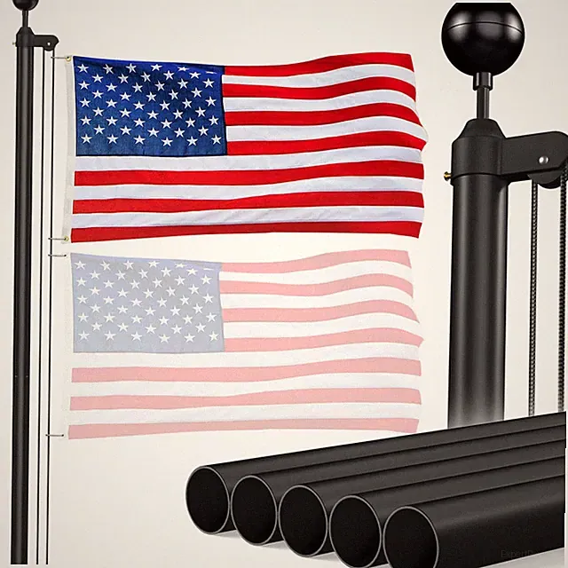 25FT Sectional Flag Pole Heavy Duty Aluminum Outdoor Yard Residential Commercial