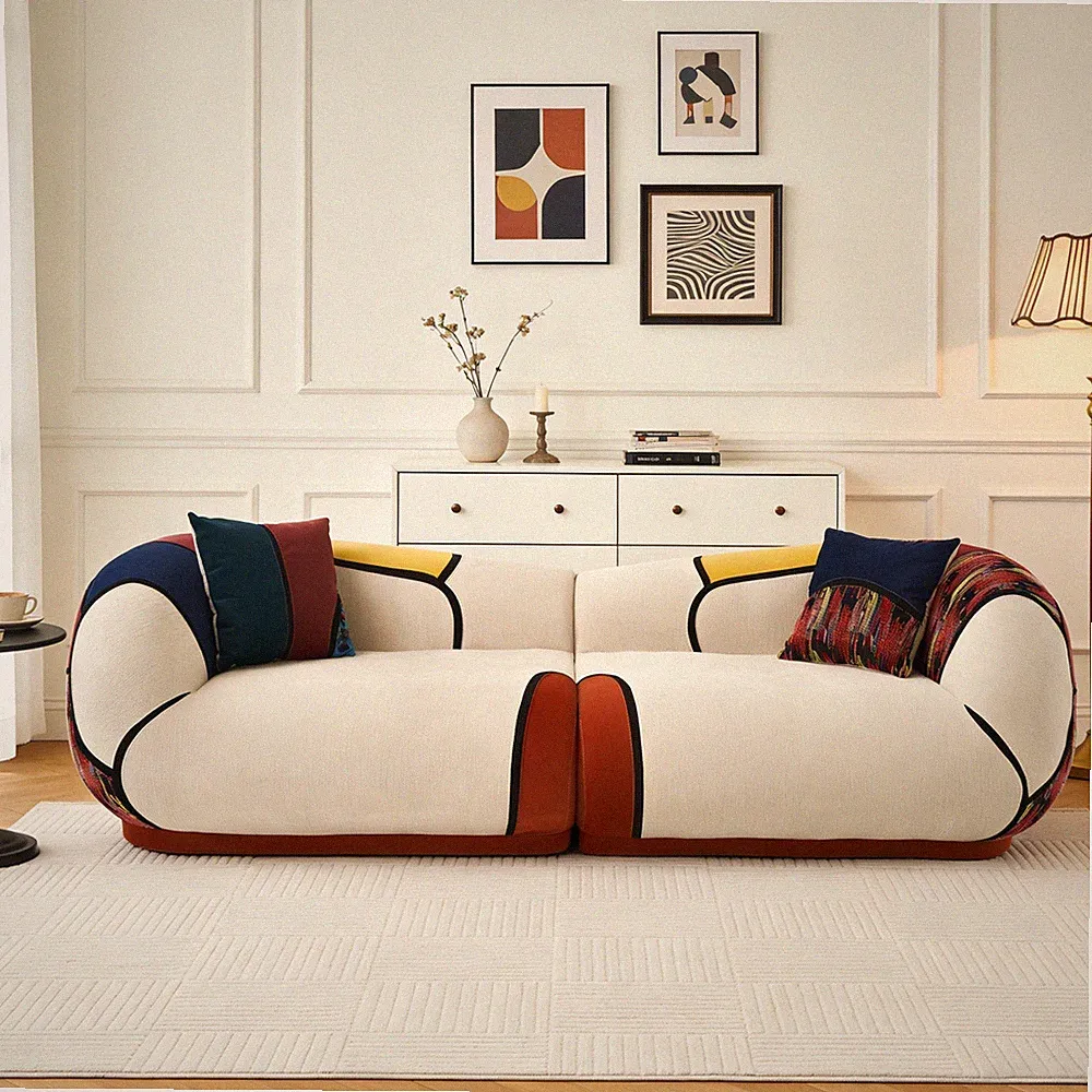 265cm Oversized Boneless Sofa Set Modular Sectional NoAssembly with 2 Pillows