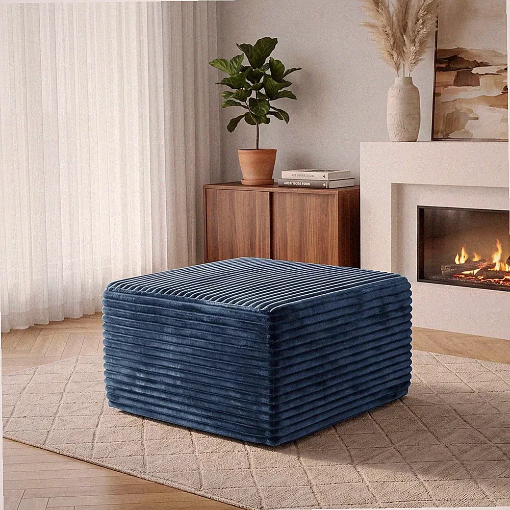 28” Boneless Couch Ottoman Modular Sectional Corduroy Cloud Sofa Foot Rest Ottom