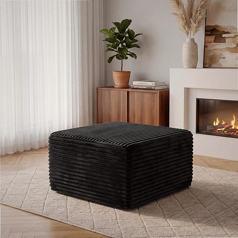 28” Boneless Couch Ottoman Modular Sectional Corduroy Cloud Sofa Foot Rest Ottom