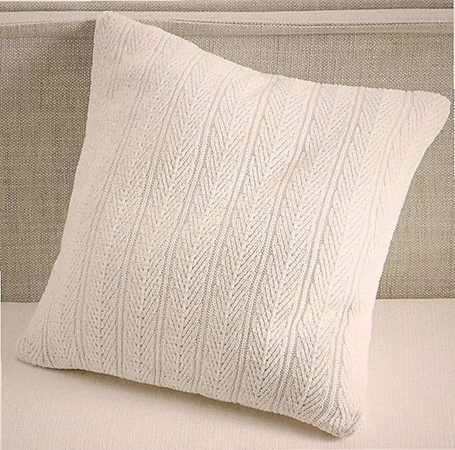 $295 NEW RALPH LAUREN HOME THROW PILLOW 18" CREAM KNIT SQUARE COUCH BED LOUNGE