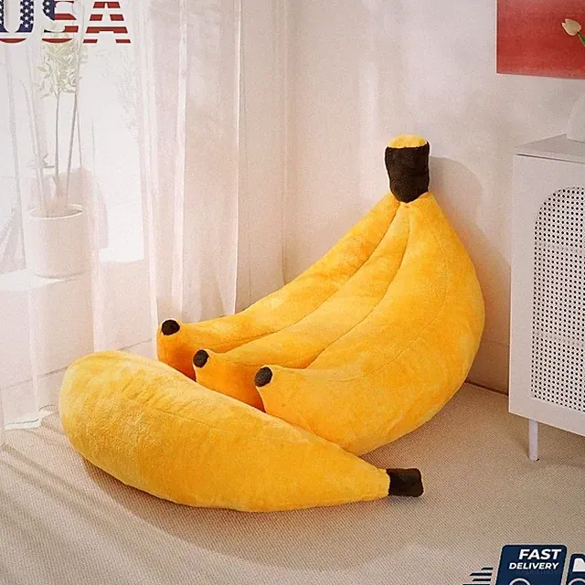 2in1 Banana Bean Bag Sofa Bed W/ Ottoman Cozy Floor Chair Multiuse Fun New