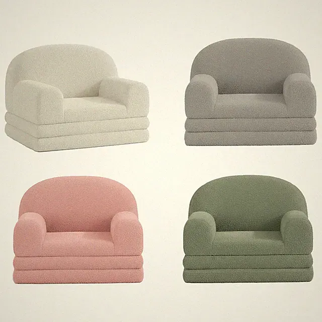 2in1 Kids Sofa Chair Fold Out Toddler Couch Lounger Convertible Sofa Bed