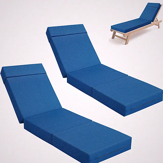 2Pack 80" Outdoor Chaise Lounge Cushion Patio Yard Chair Seat Pad Fade Resistant