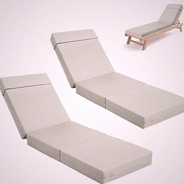 2Pack 80" Outdoor Chaise Lounge Cushion Patio Yard Chair Seat Pad Fade Resistant