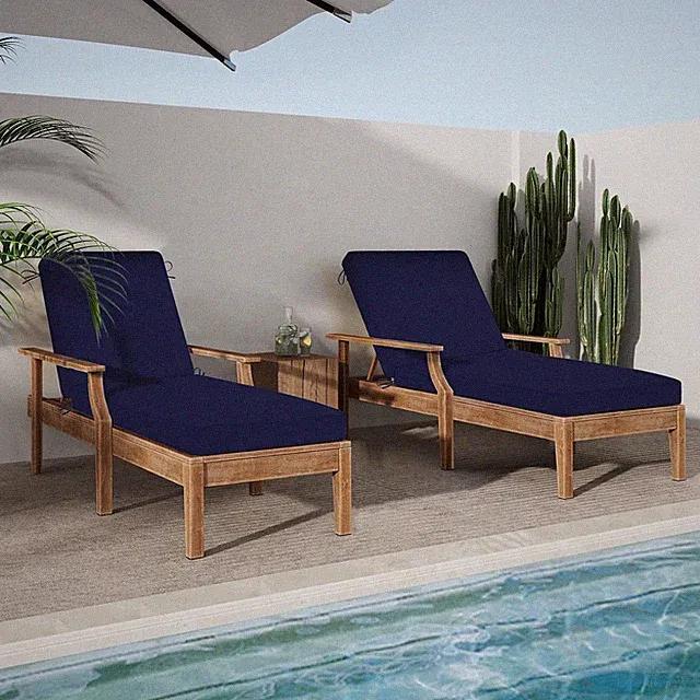 2Pack Chaise Lounge Cushion 80"x26"x3" UV-Resistant Outdoor Furniture Cushion