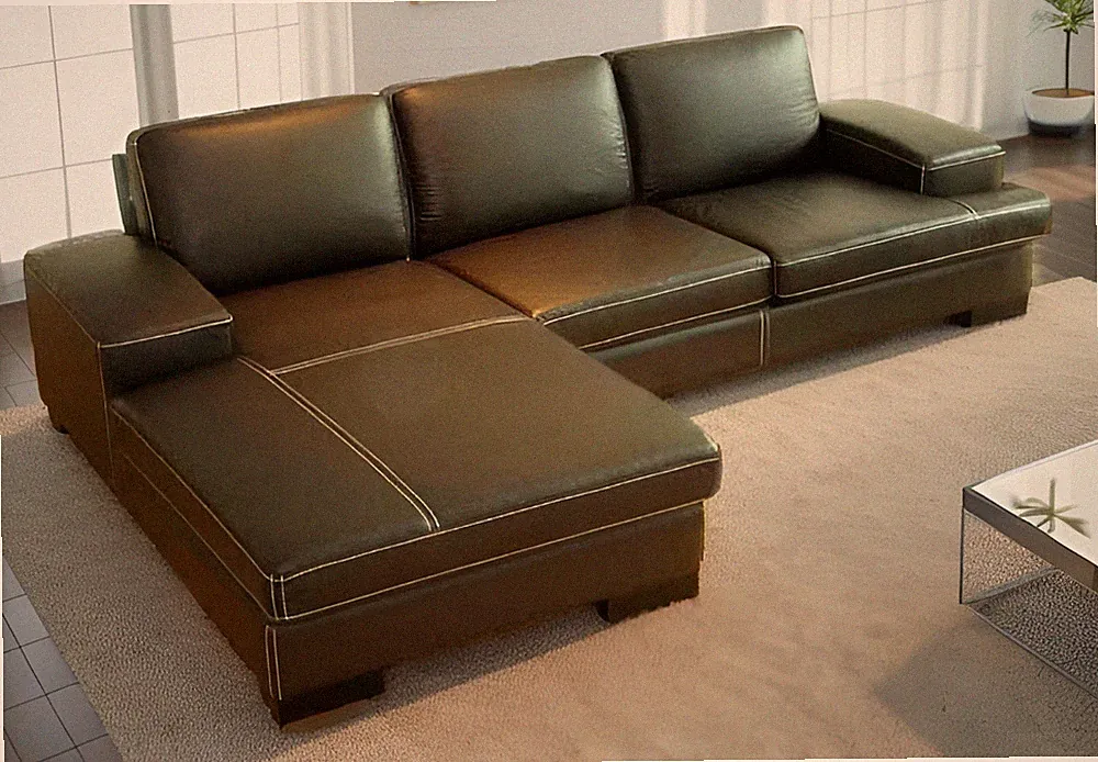 2PC NEW MODERN LEATHER SECTIONAL SOFA CHAISE S281B (Custom Made Options)