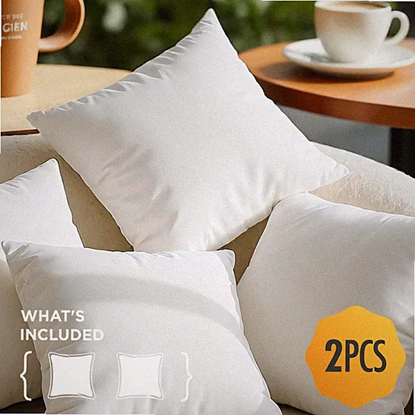 2Pcs 22in Pillow Insert Soft Square Cushion Filler for Sofa Couch Bed Car