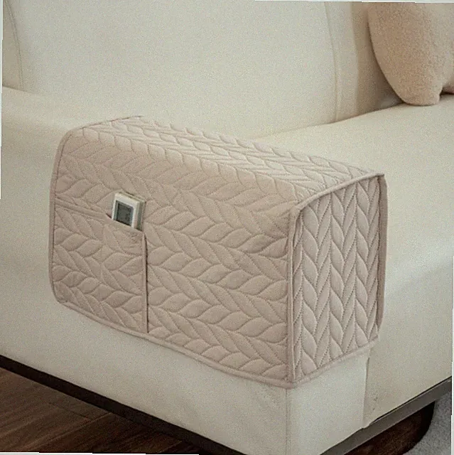 2pcs Anti-Slip Armrest Cover with Pocket for Armchair Sofa Phone Organizer