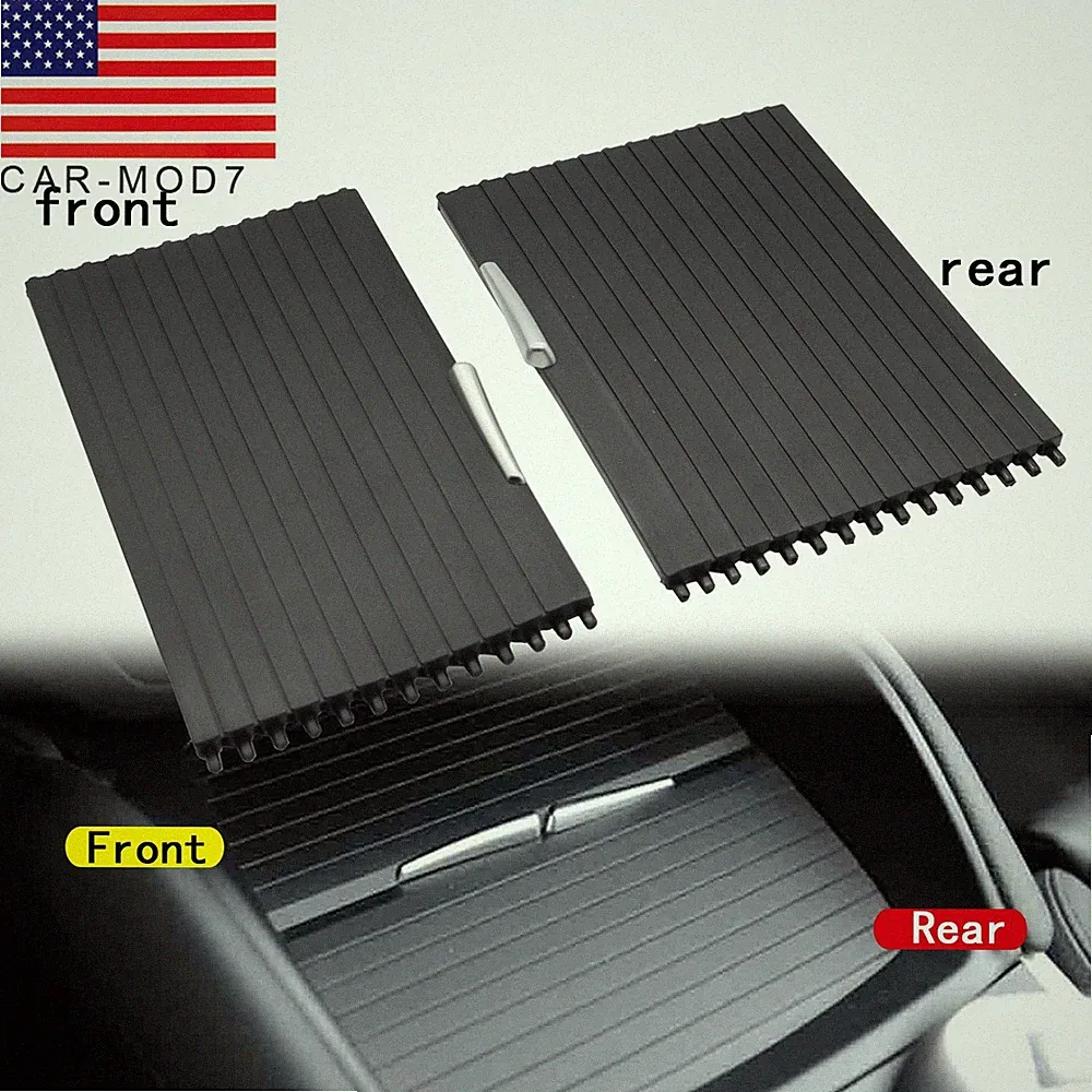 2PCS Console Cup Holder Roller Blind Cover Tray For 2007-2014 BMW X5 X6 E70 E71