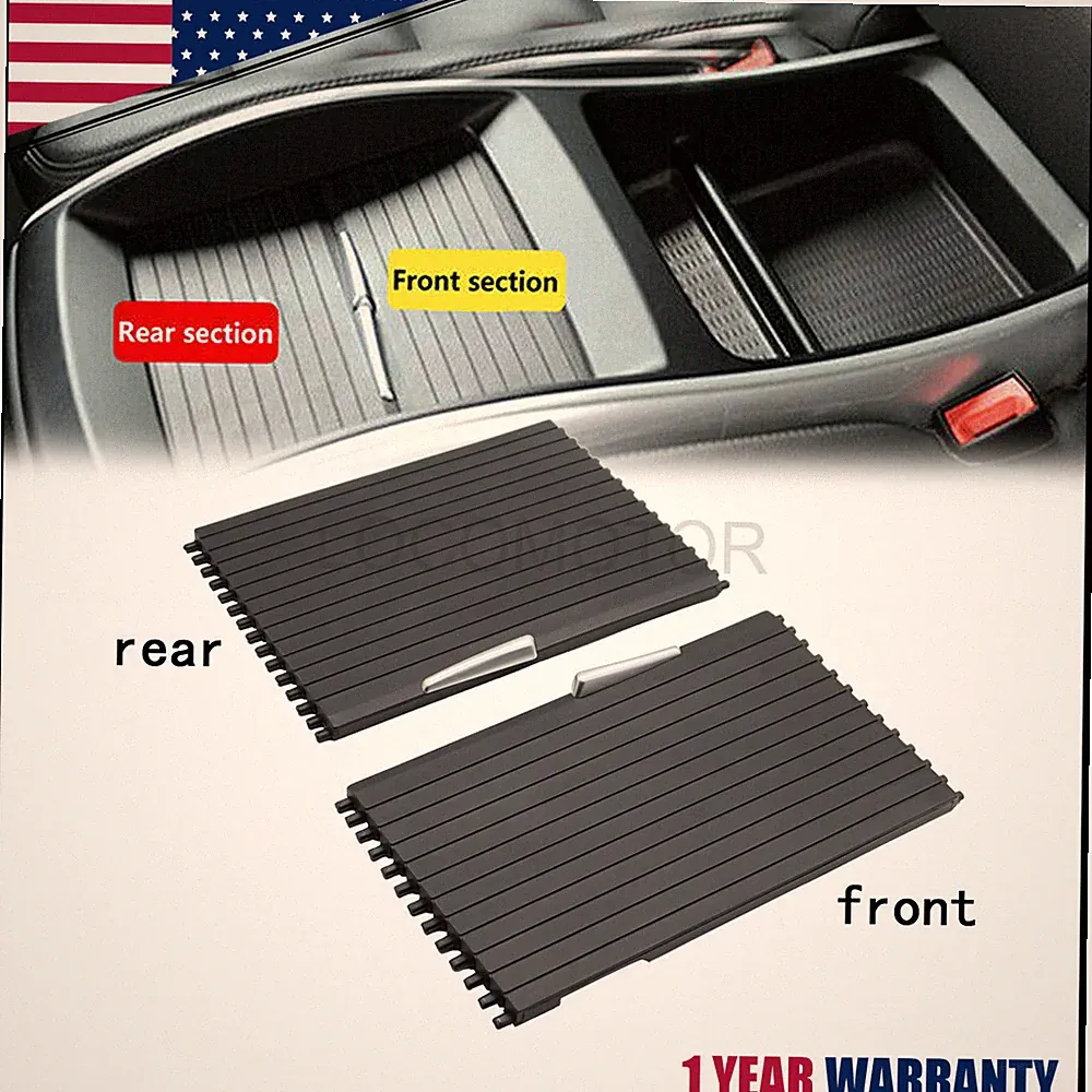 2PCS For BMW X5 X6 E70 E71 2007-2014 Console Cup Holder Roller Blind Cover Tray
