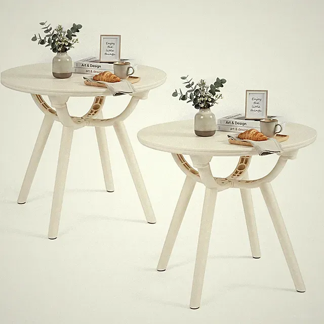 2Pcs Outdoor Side Table,20”Round Storage Side Table,Weather-Resistant End Table