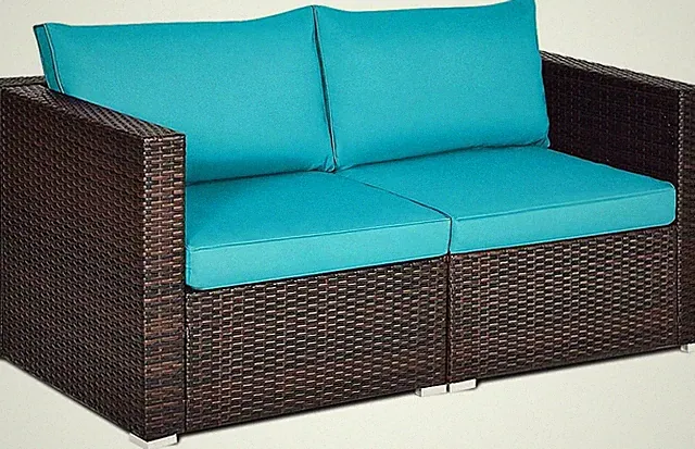2PCS Rattan Corner Sofa Set - Chic Outdoor Patio Conversation Furniture
