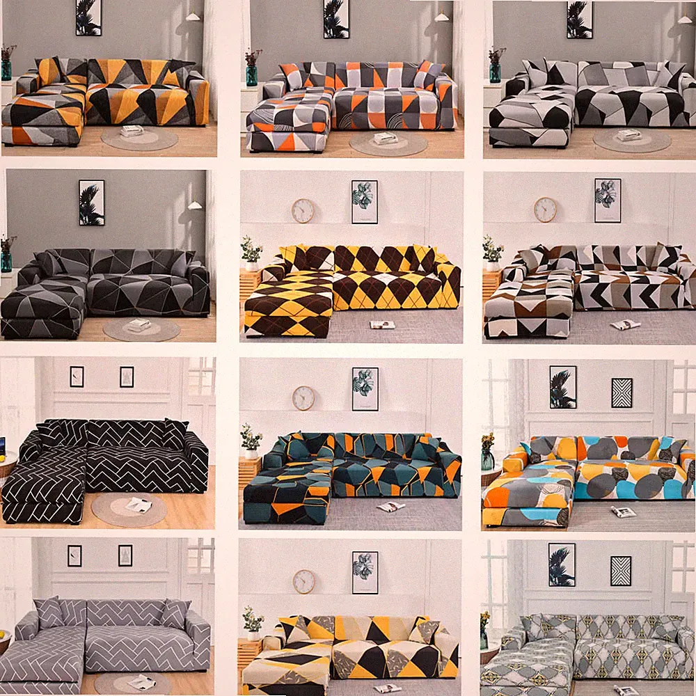 2pcs Stretch Sectional Sofa Covers Corner Couch Slipcover for L Shape Detachable