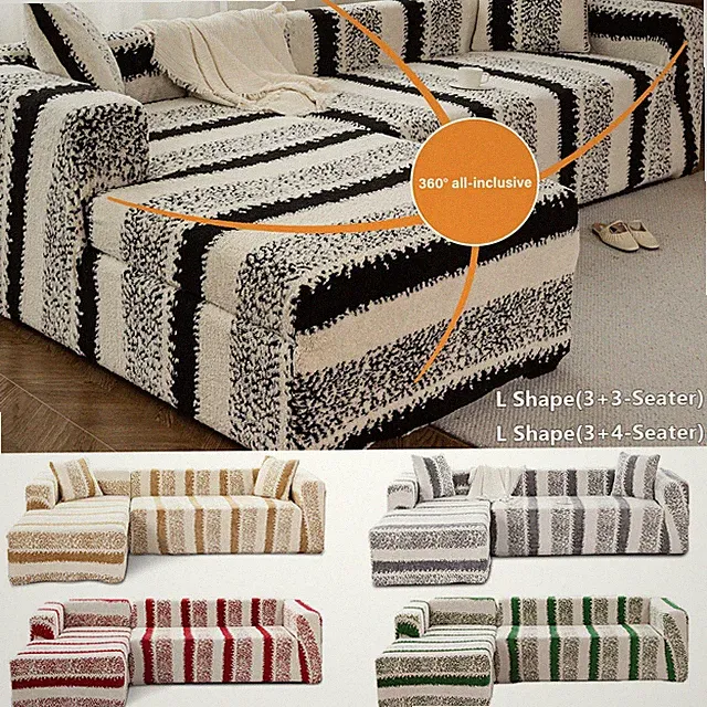 2PCS Stretch Sofa Cover Corner Couch Slipcover for Detachable L Shape Sectional