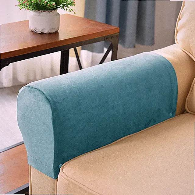 2Pcs Velvet Sofa Armrest Cover Stretch Sofa Couch Recliner Arm Pet Slipcovers
