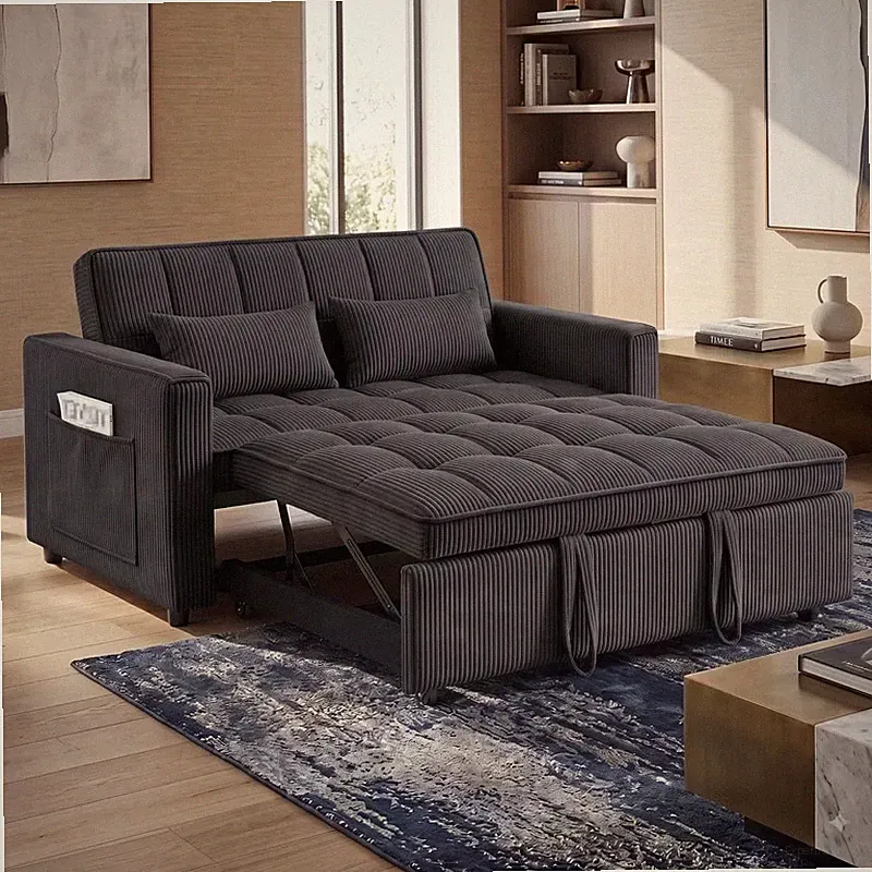 3&1 Convertible Sleeper Sofa Bed Pull Out Couch Adjustable Loveseat Storage Futo