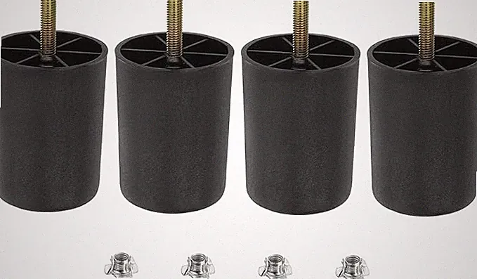 3.1 inch Plastic Furniture Legs, Set of 4 Round Tapered Table Sofa Cabinet Bed L