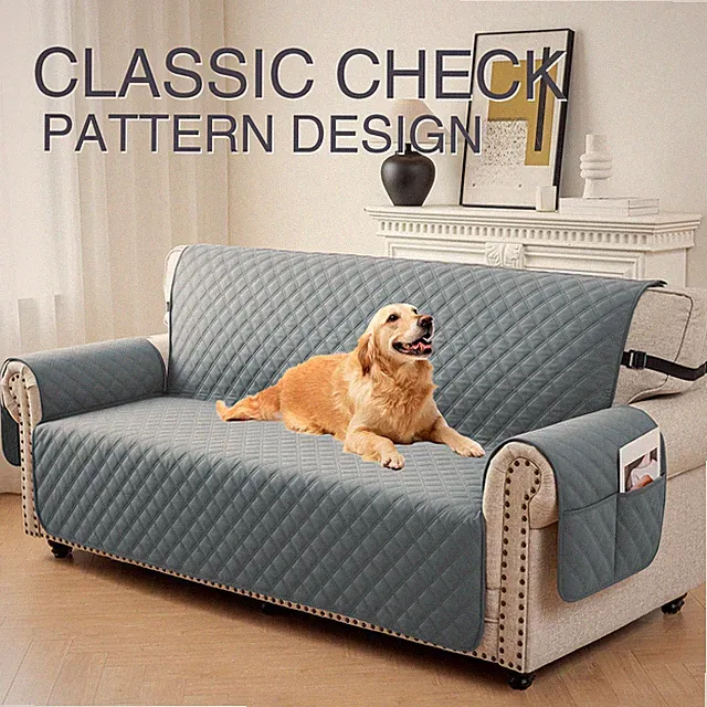3/4 Seat Quilted Sofa Cover Water Resistant Couch Slipcover Protector Pet Mat