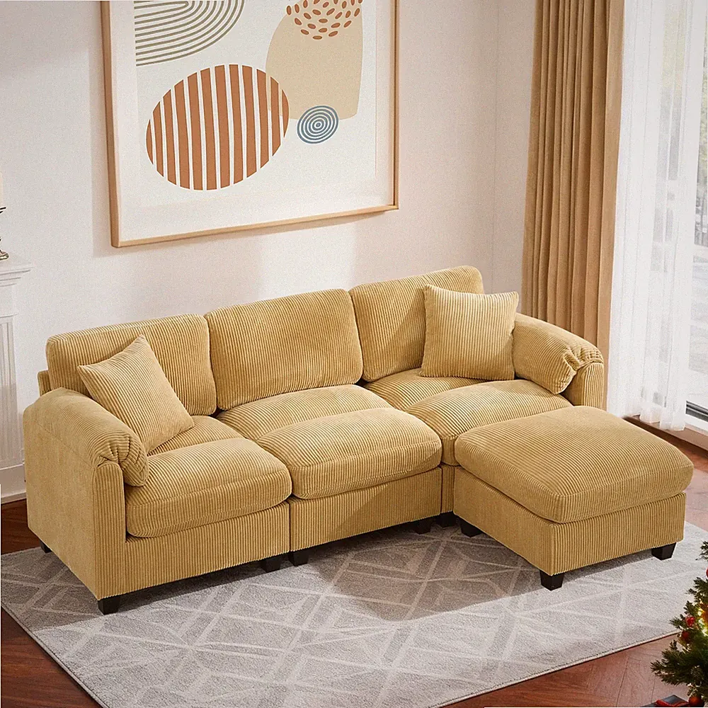 3/4 Seater Sectional Sofa Couch L-Shaped Sofa with Chaise Living Room Furniture