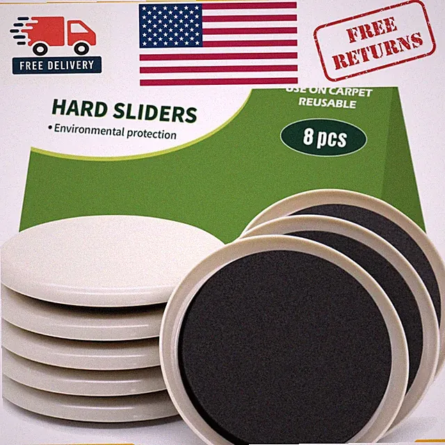 3.5 Inch Heavy Furniture Sliders 8 Pcs Set - Protect Your Carpet Effortlessly