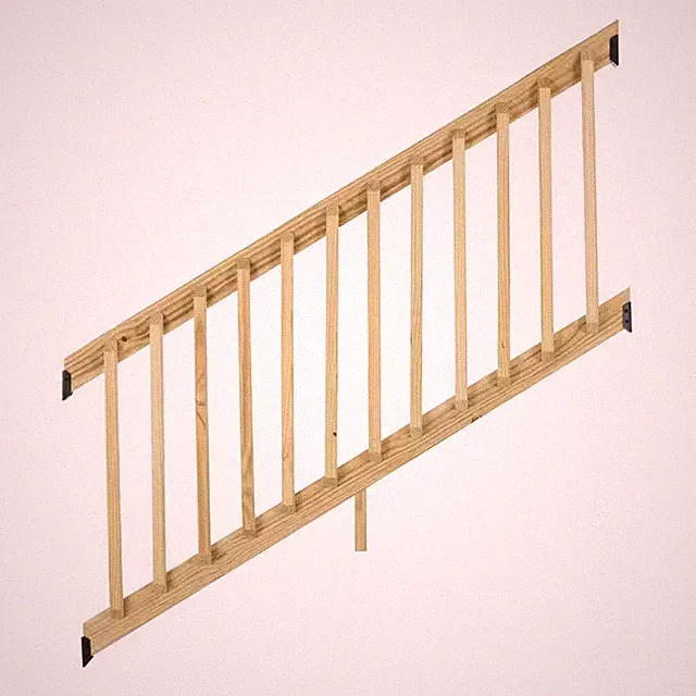 3 Ft. X 6 Ft. Pressure-Treated Pine Wood Deck Stair Railing Kit with B2E Baluste