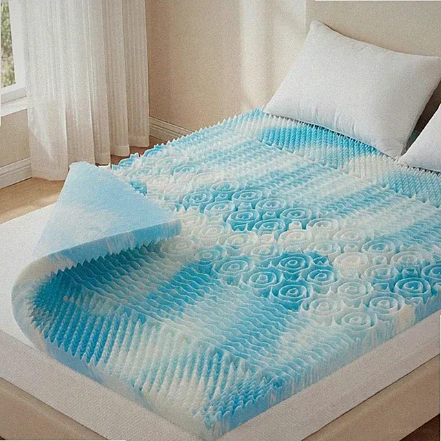 3" Gel-Infused Memory Foam Mattress Topper - Queen, 5-Zone Cooling Pad