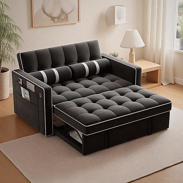 3-in-1 Convertible Futon Sleeper Sofa Bed Pull Out Couch