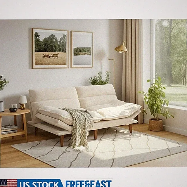 3-in-1 Convertible Futon Sofa Bed Adjustable Comfortable Durable Frame New
