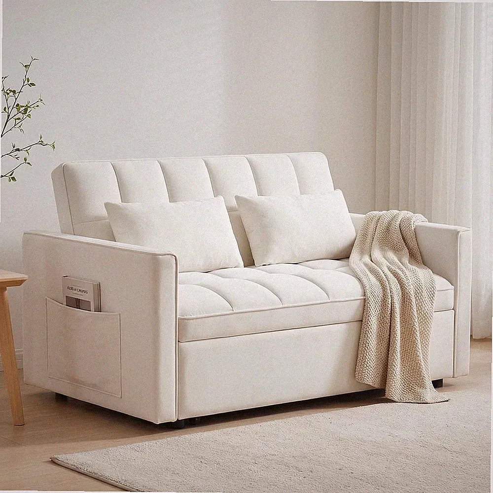 3-in-1 Convertible Loveseat Sleeper Sofa Bed with Pull Out Sleeper Couch Bed...