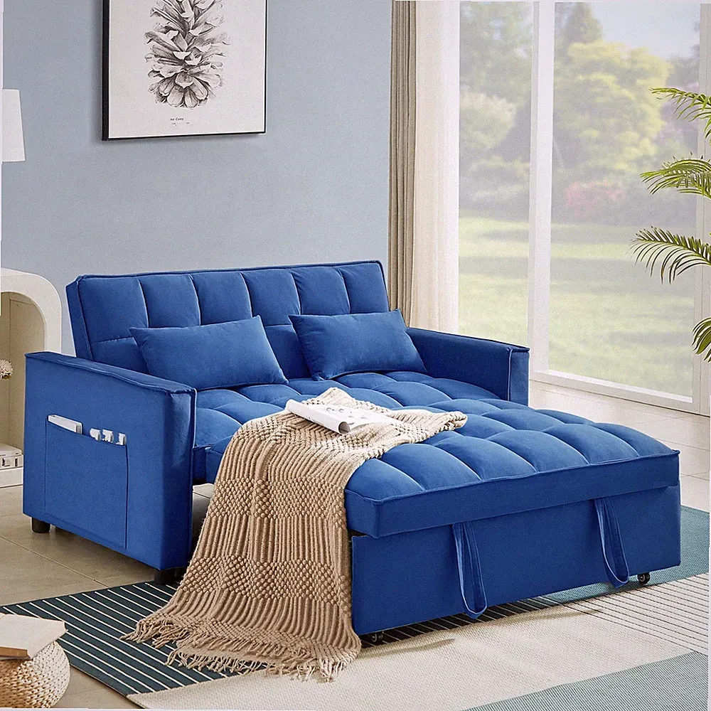 3 in 1 Convertible Pull Out Sofa Bed Loveseat Sleeper Sofa Adjustable Backrest