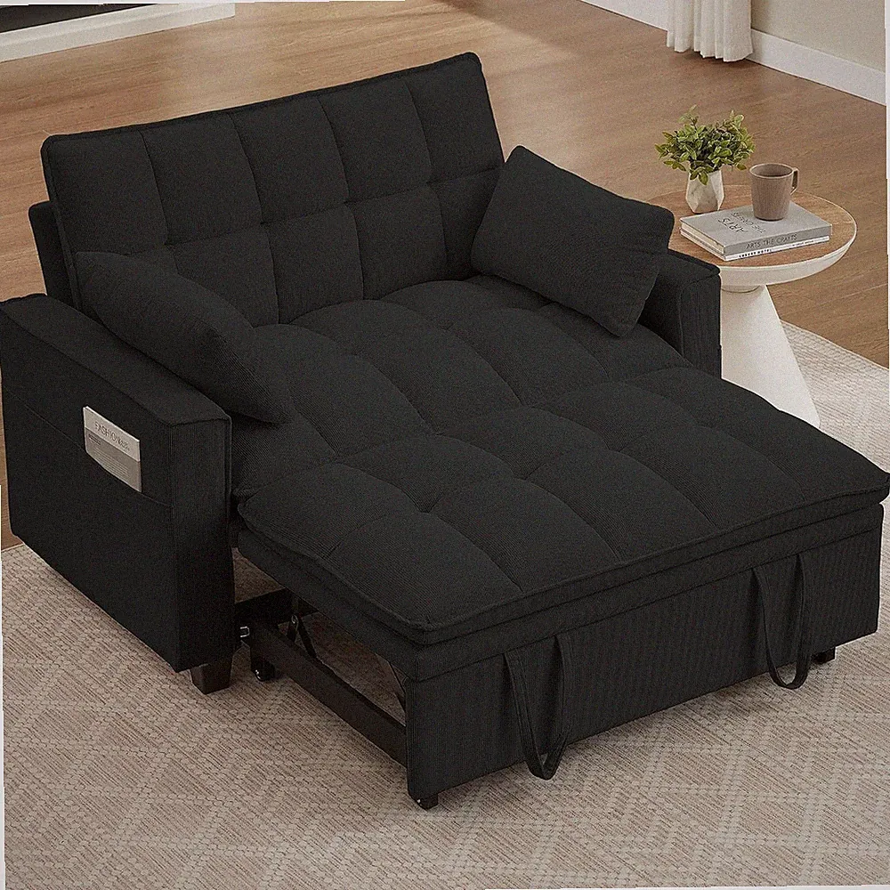 3 in 1 Convertible Sleeper Sofa Bed 48" Pull Out Couches Modern Loveseat Sleeper