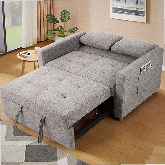 3-in-1 Convertible Sleeper Sofa Bed Pull Out Bed w/2 Pillows for Small Spaces US